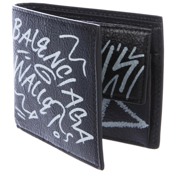 BALENCIAGA Graffiti Explorer Bifold Wallet